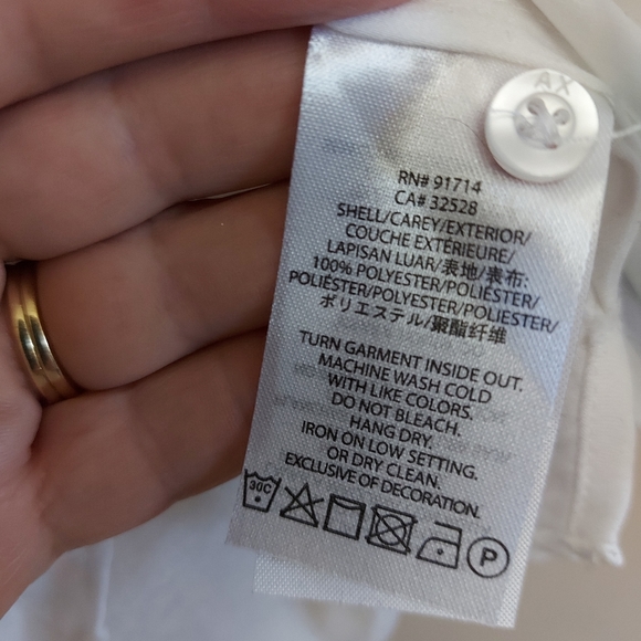 Armani Exchange button front oversized shirt with pull waist - Picture 6 of 8